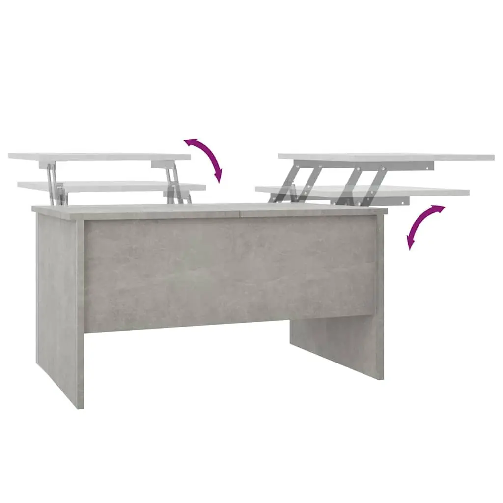 Grey Engineered Wood Coffee Table with Storage