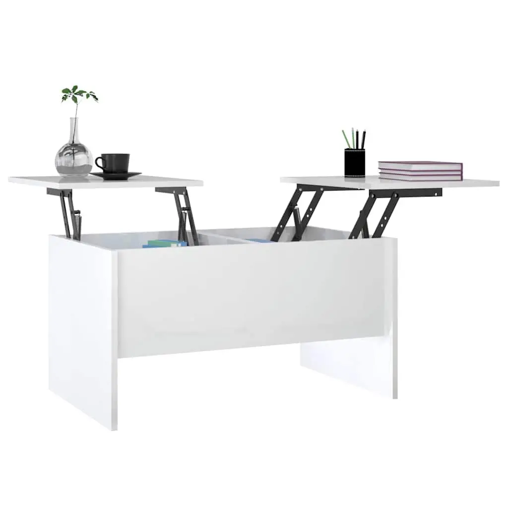 High Gloss White Coffee Table with Lift Top