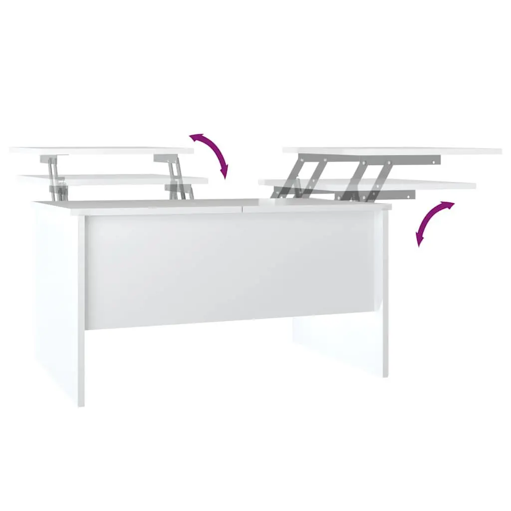 High Gloss White Coffee Table with Lift Top