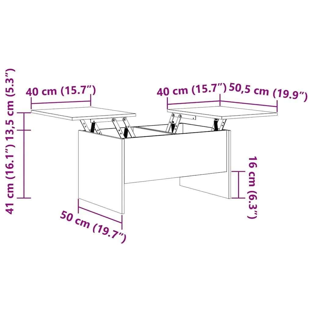 High Gloss White Coffee Table with Lift Top
