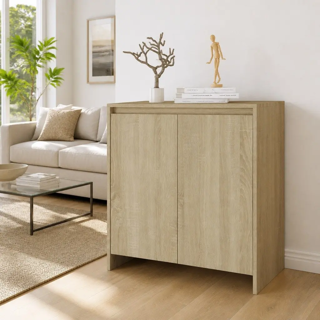 Beige 2 Door Sideboard Cabinet with Ample Storage