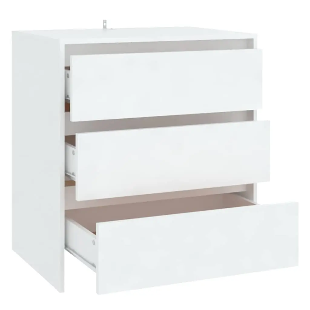 White Storage Cabinet Sideboard with 3 Drawers