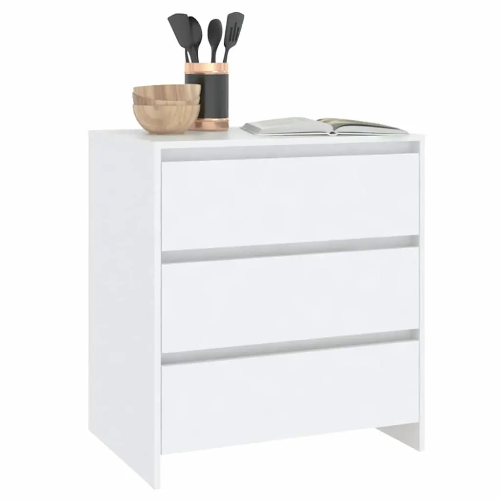 White Storage Cabinet Sideboard with 3 Drawers