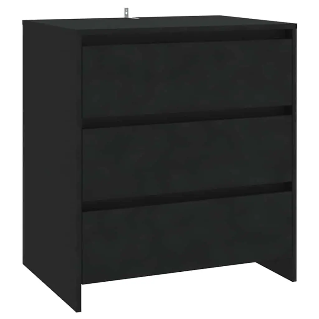 Black Sideboard Cabinet with 3 Drawers