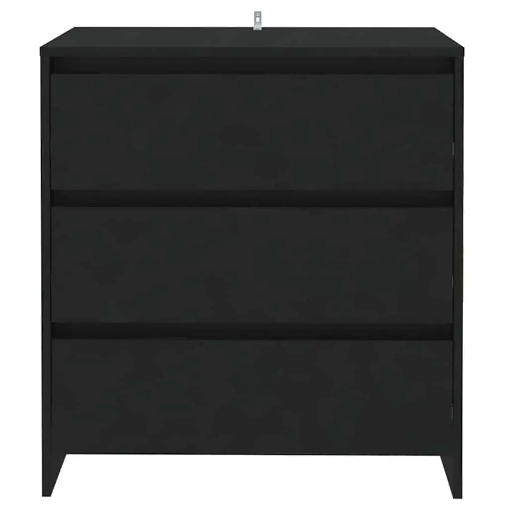 Black Sideboard Cabinet with 3 Drawers