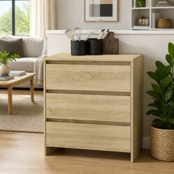 Sturdy Brown Sideboard with 3 Drawers for Storage