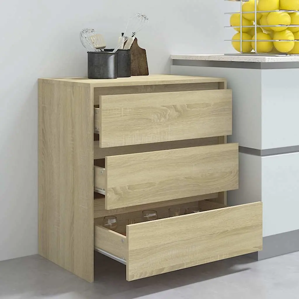 Brown Sideboard with 3 Drawers for Storage