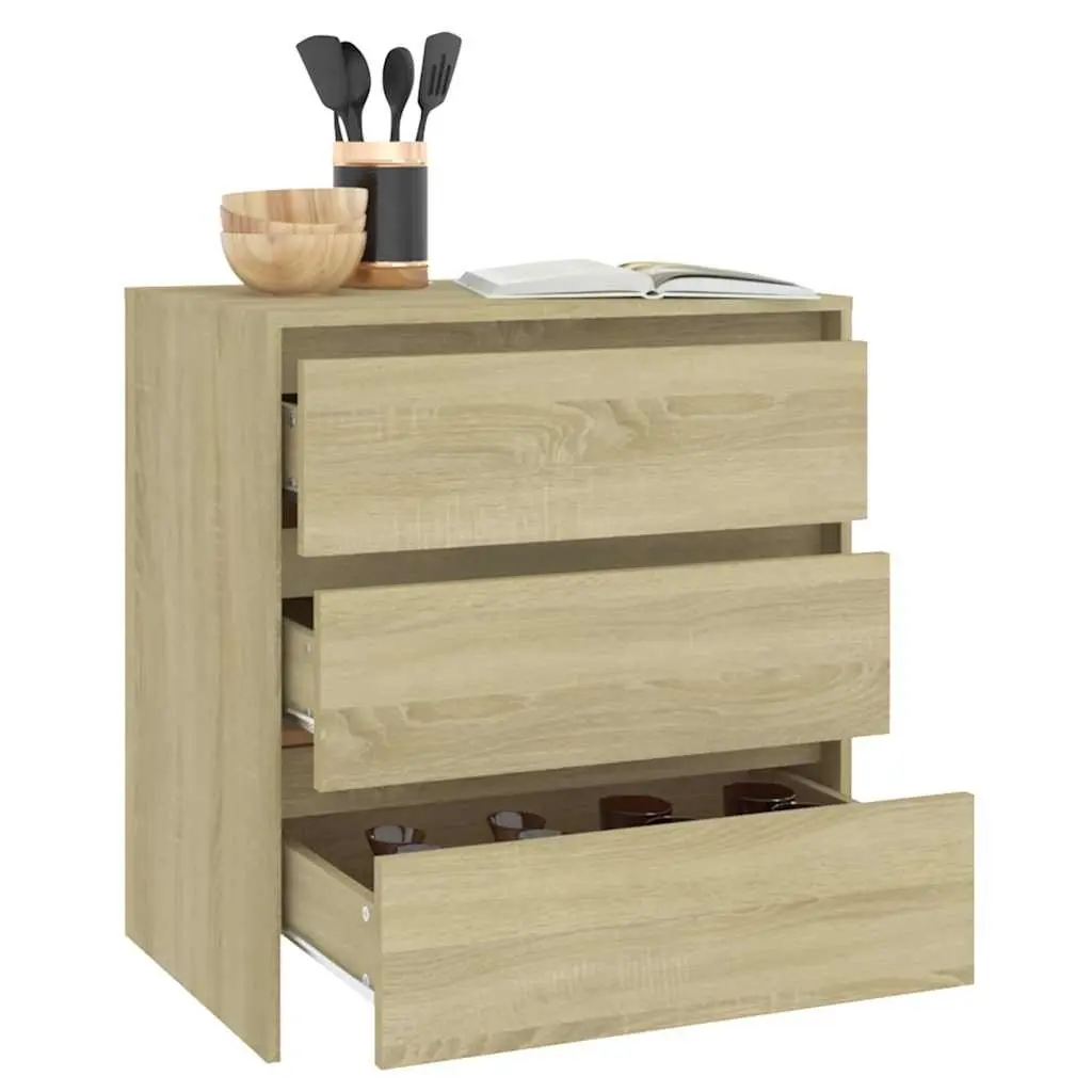 Brown Sideboard with 3 Drawers for Storage