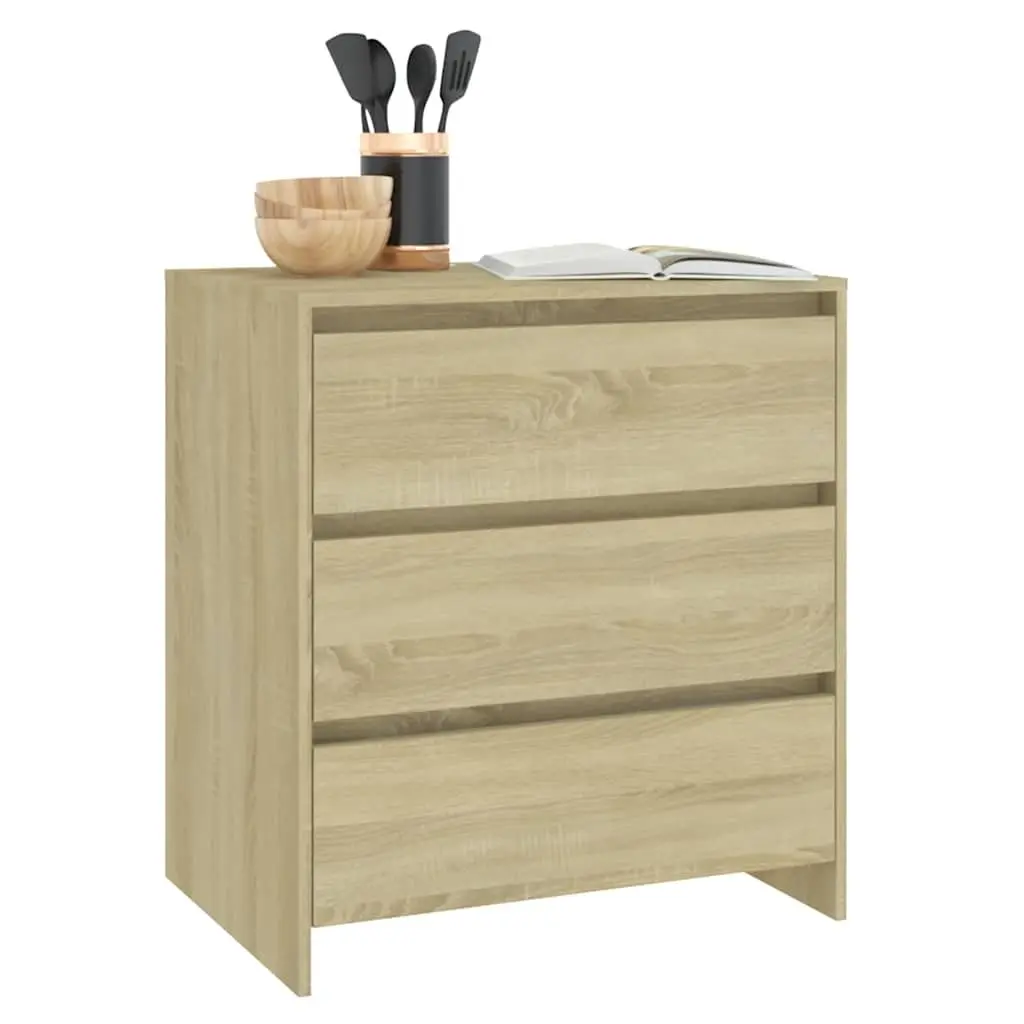 Brown Sideboard with 3 Drawers for Storage