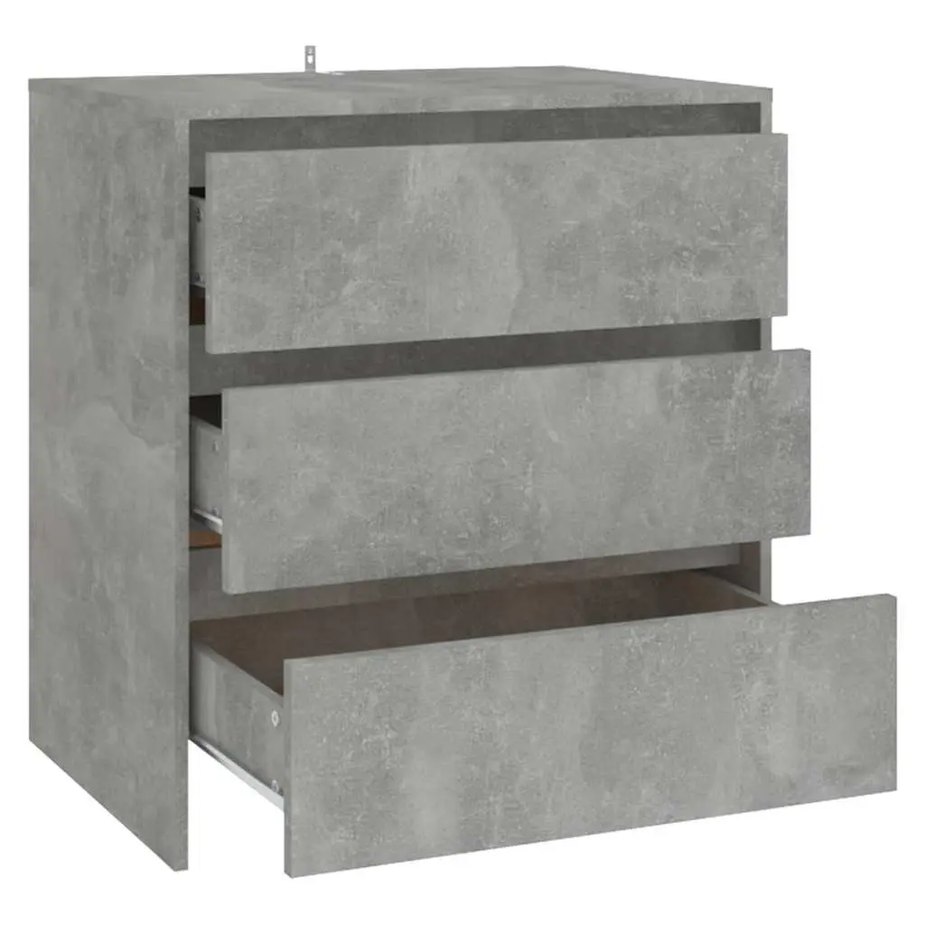 Grey Sideboard 70x41x75cm with 3 Drawers