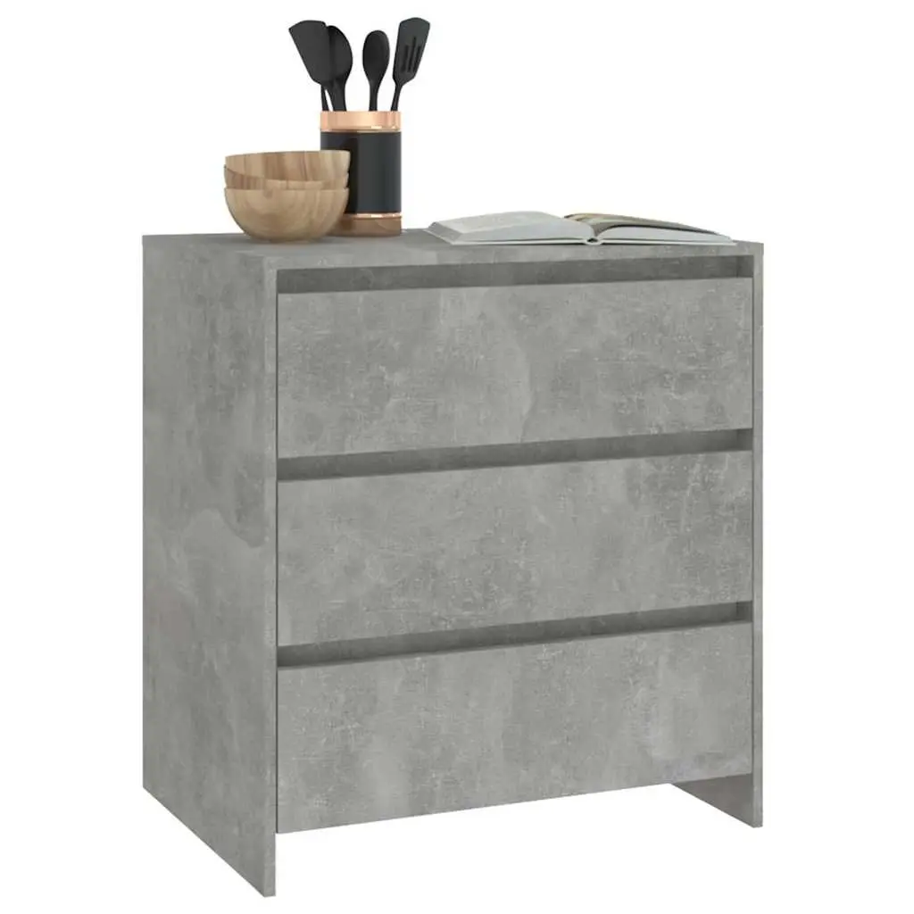 Grey Sideboard 70x41x75cm with 3 Drawers