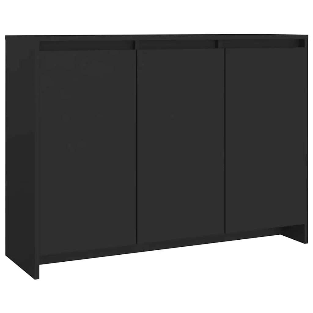 Sideboard Storage Cabinet Engineered Wood 102cm x 33cm x 75cm Black
