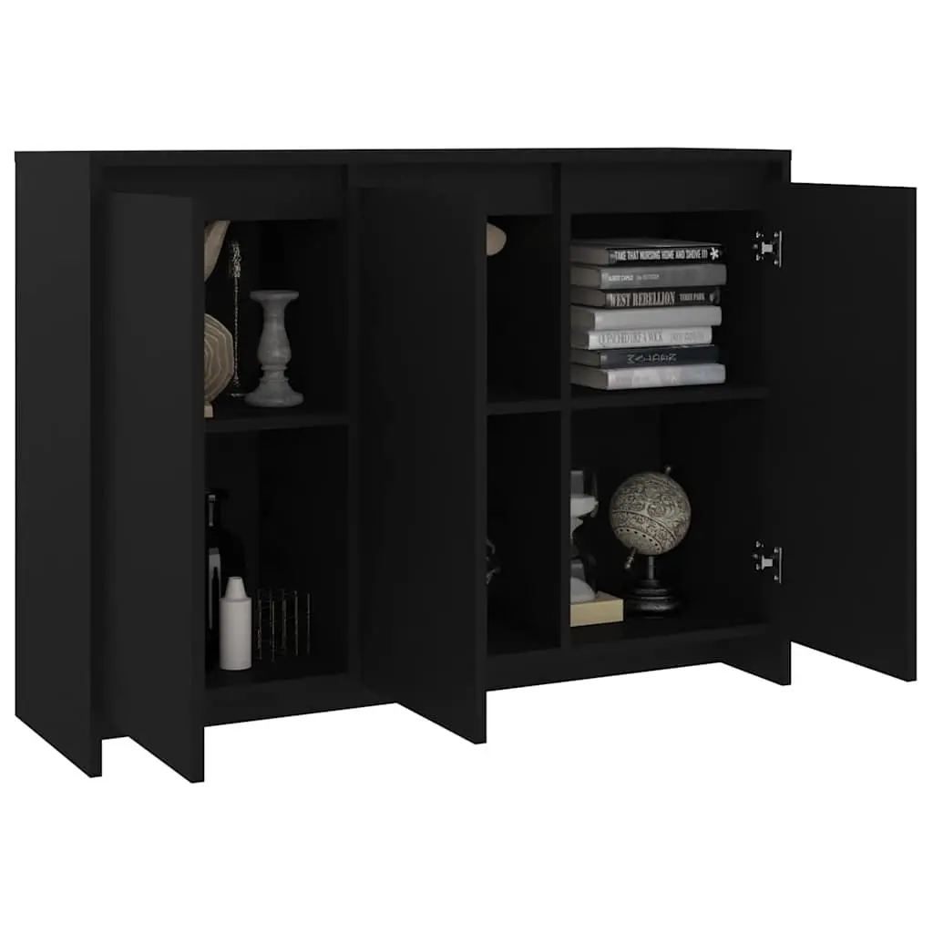Sideboard Storage Cabinet Engineered Wood 102cm x 33cm x 75cm Black