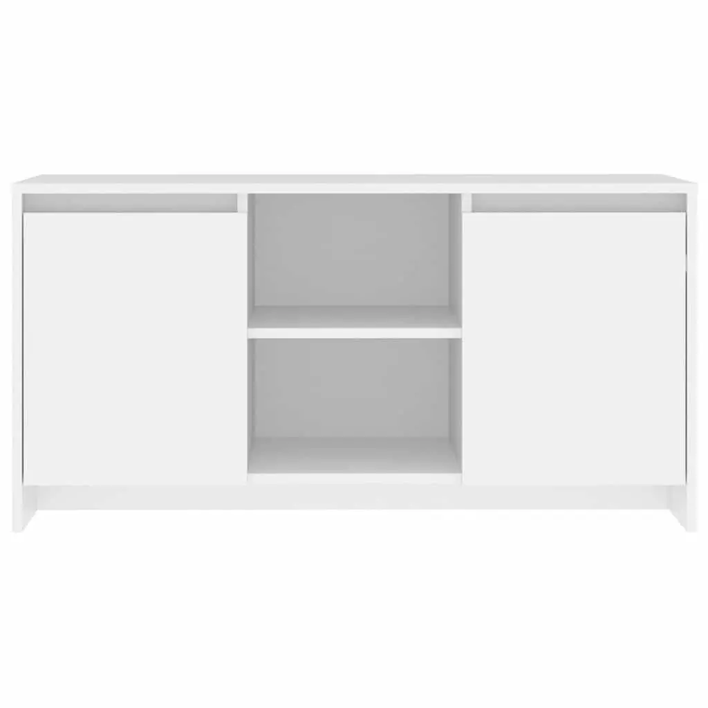 White Minimalist TV Cabinet with Storage Compartment