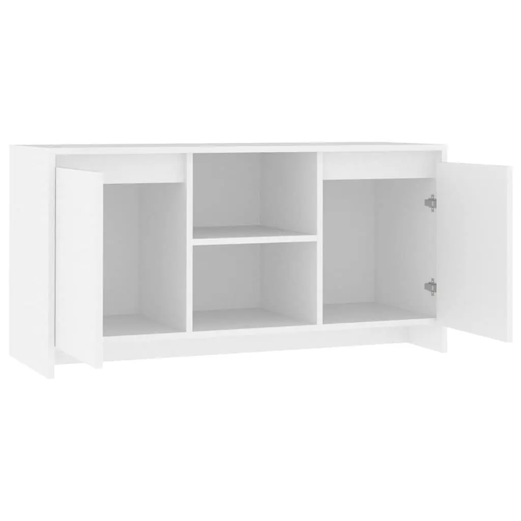 White Minimalist TV Cabinet with Storage Compartment