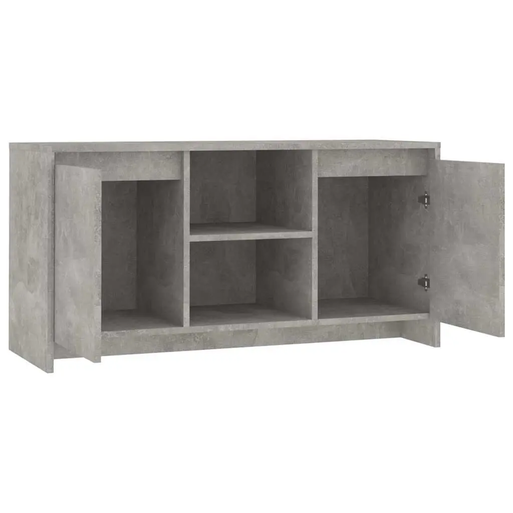 TV Cabinet Grey Minimalist Design Storage Unit Doors Compartments Display