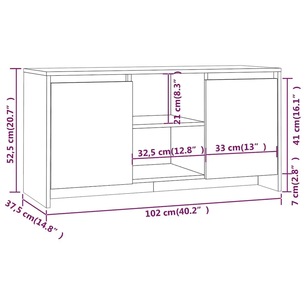 TV Cabinet Grey Minimalist Design Storage Unit Doors Compartments Display