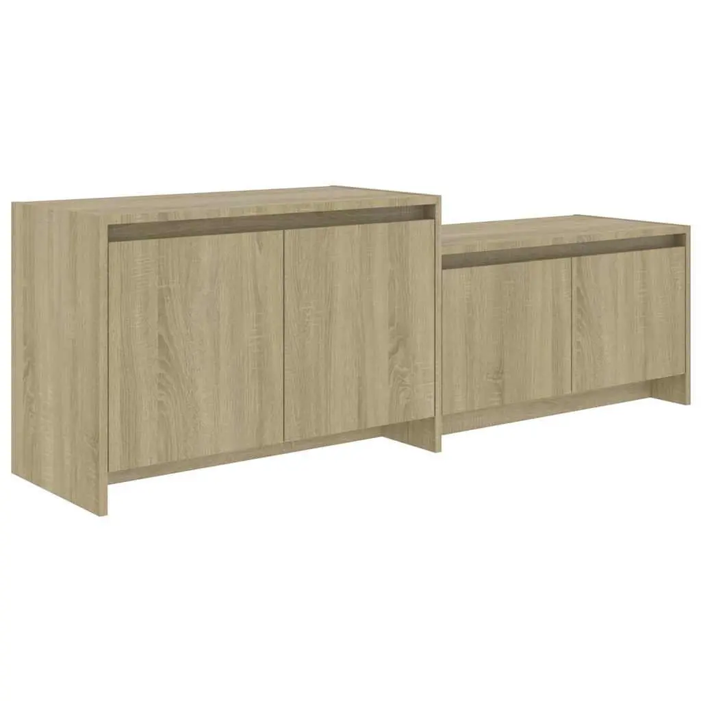 TV Cabinet Engineered Wood 1465 x 350 x 500 mm Beige 4 Doors Lowboard Living Room Media Storage Unit