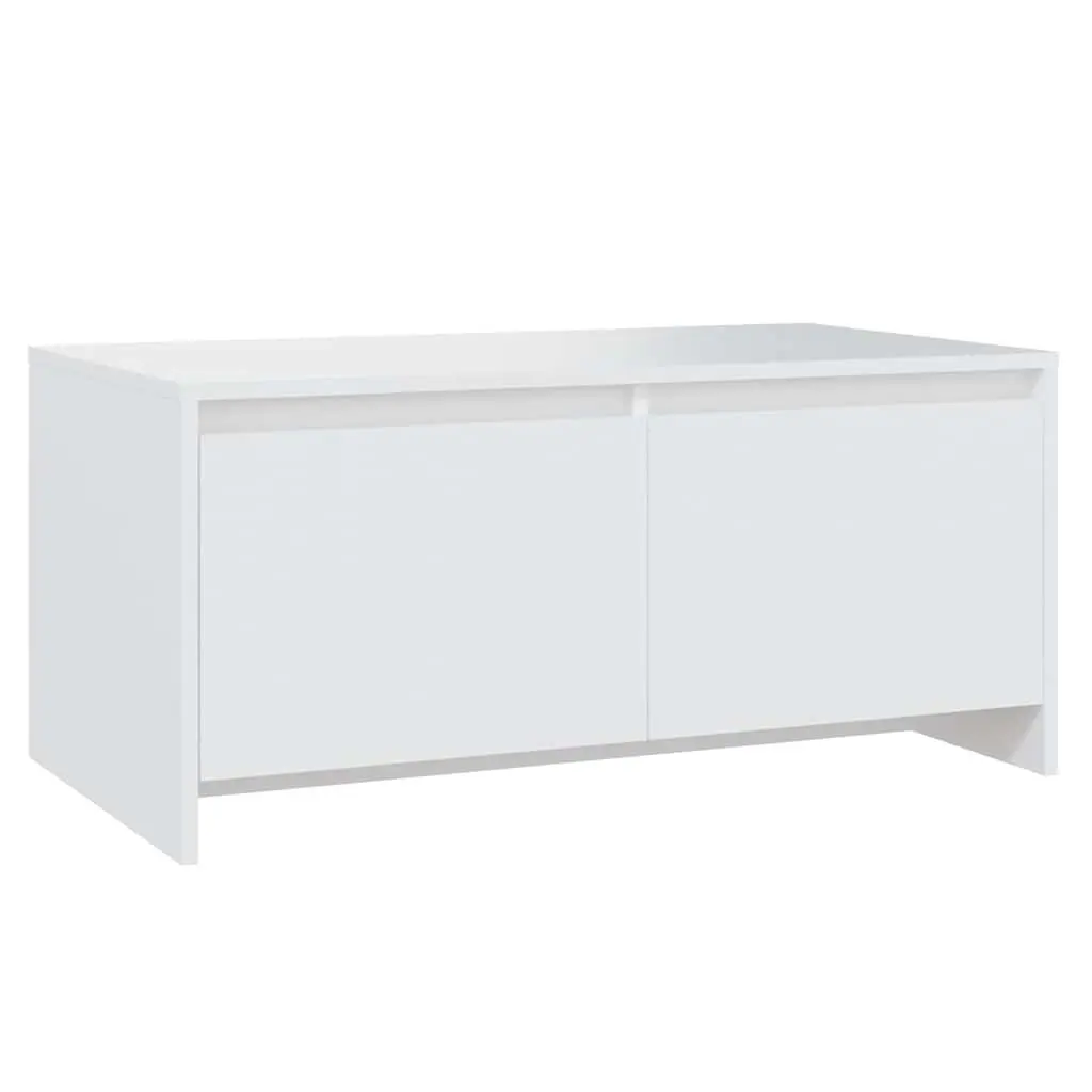 White Coffee Table with Storage Drawers
