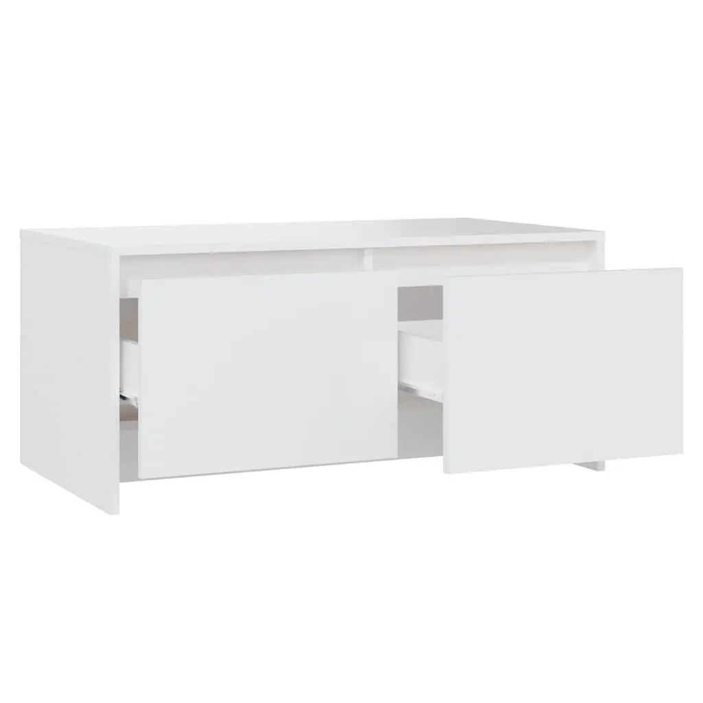 White Coffee Table with Storage Drawers
