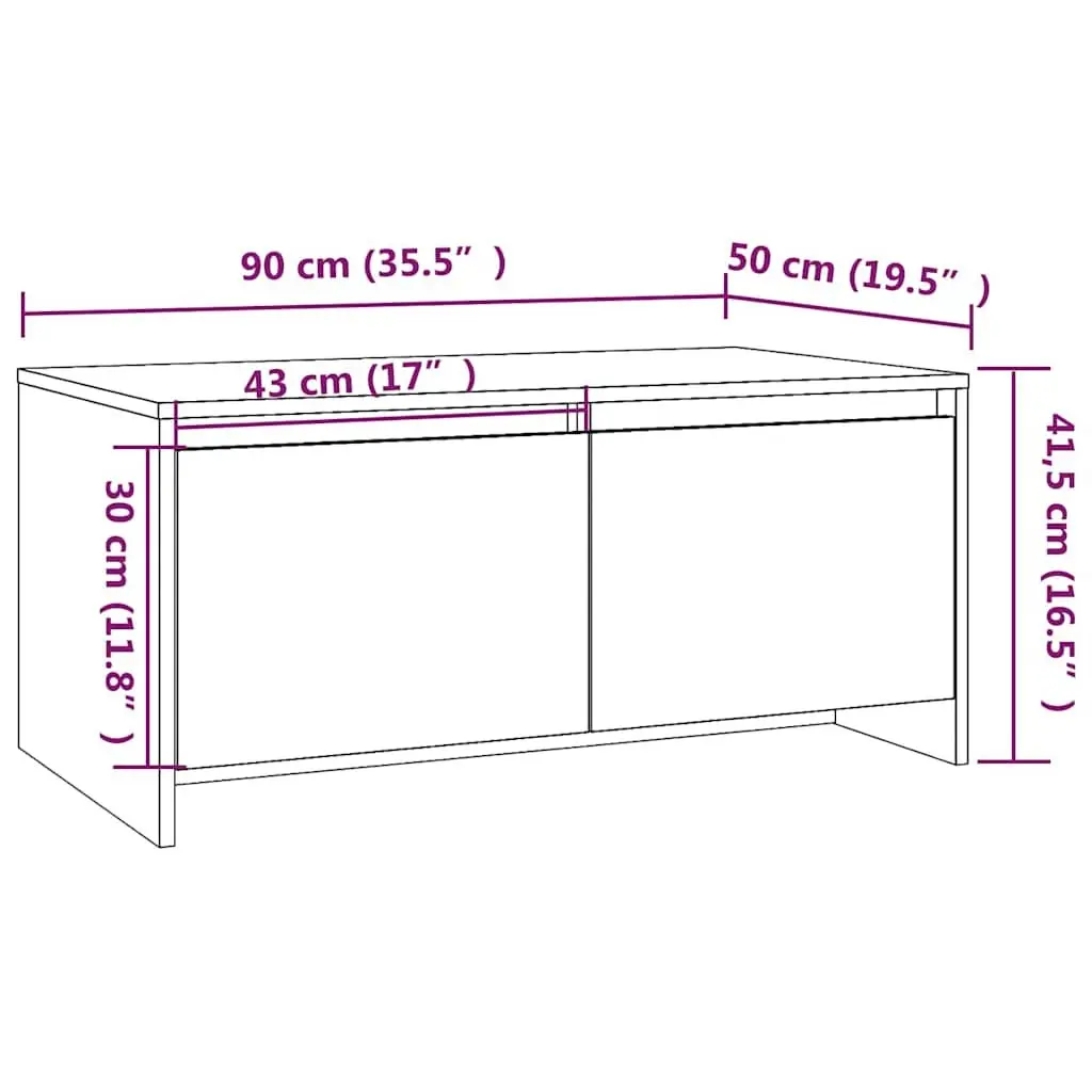 White Coffee Table with Storage Drawers