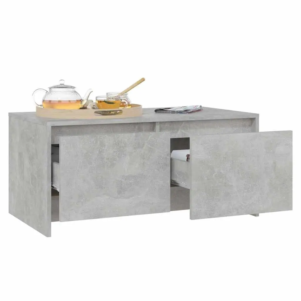 Grey Coffee Table with Storage Drawers