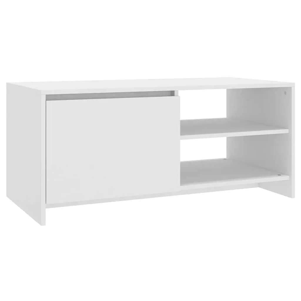 Coffee Table White Modern Design Living Room Storage Compartment Shelves