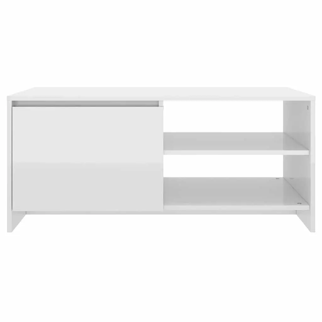 White Coffee Table with Storage Compartment