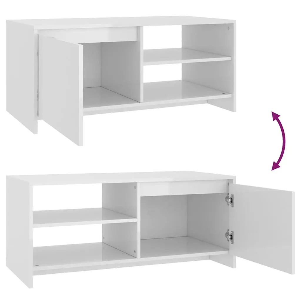 White Coffee Table with Storage Compartment