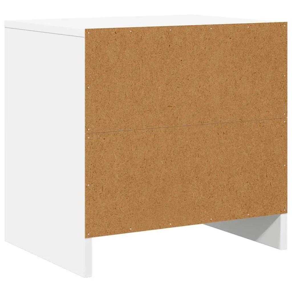 Bedside Cabinet Engineered Wood 45cm White Nightstand Storage