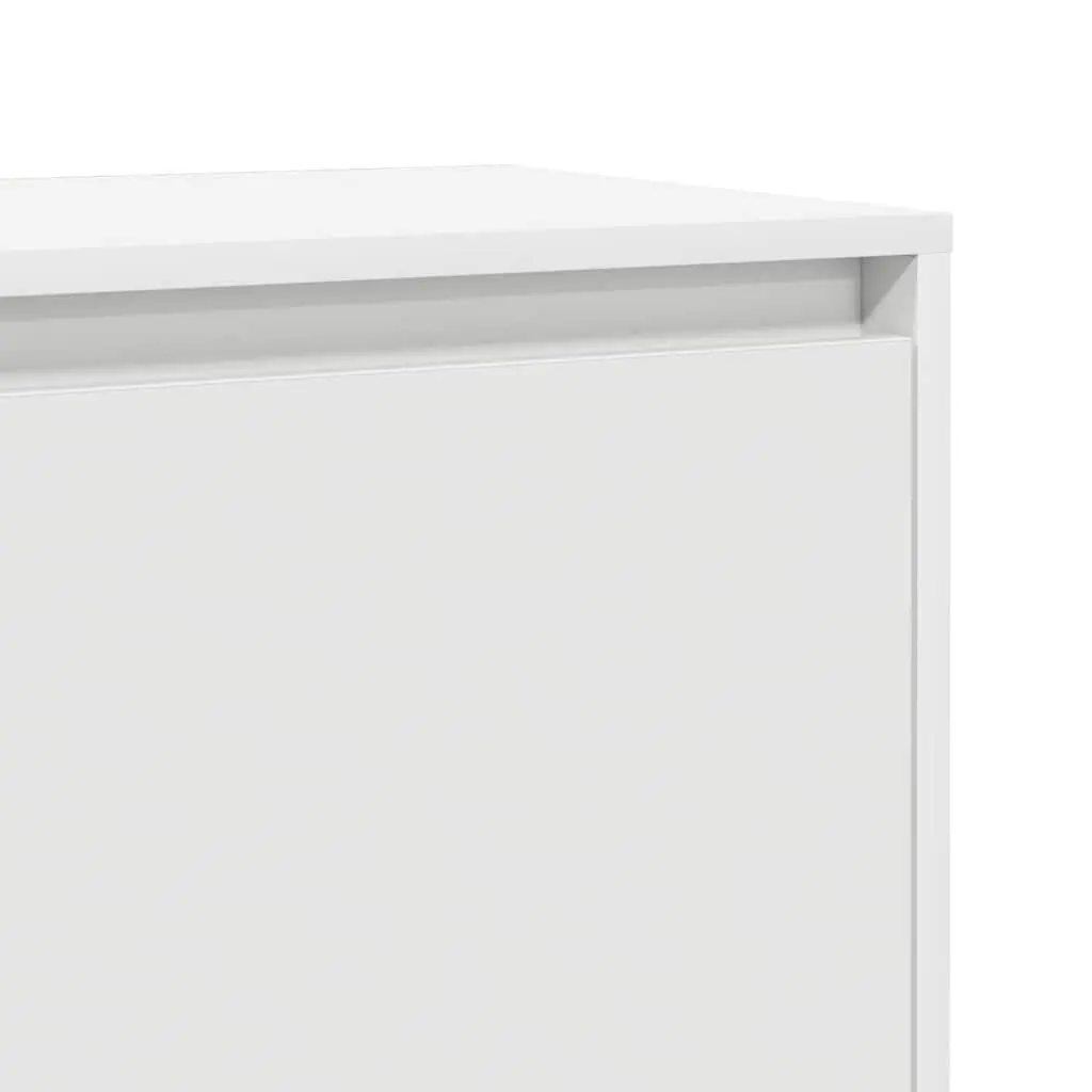 Bedside Cabinet Engineered Wood 45cm White Nightstand Storage