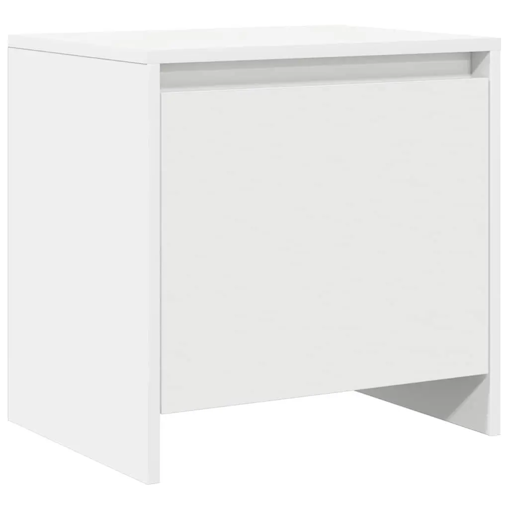 Bedside Cabinet Set 2 pcs White Nightstand Storage Bedside Table Engineered Wood
