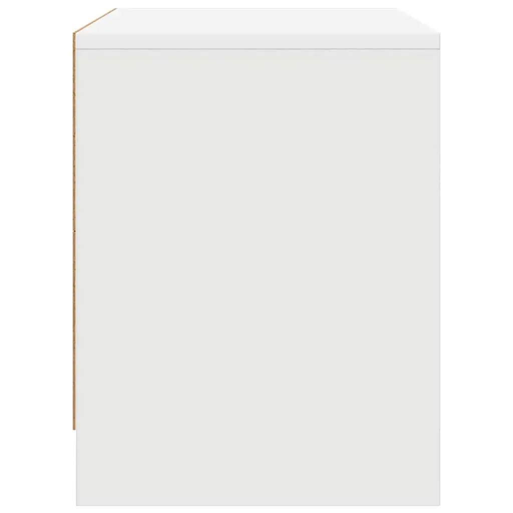 Bedside Cabinet Set 2 pcs White Nightstand Storage Bedside Table Engineered Wood