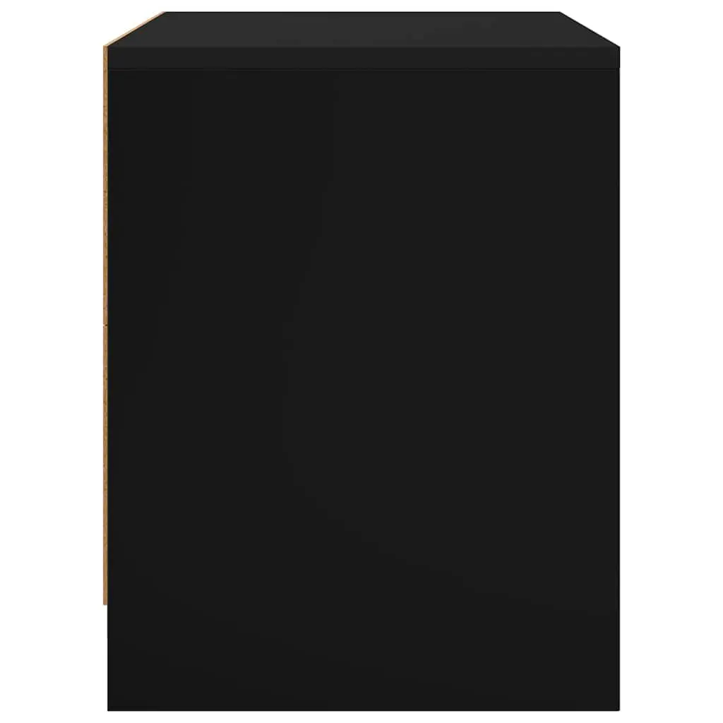 Bedside Cabinet Engineered Wood 45x34x44.5 cm Black