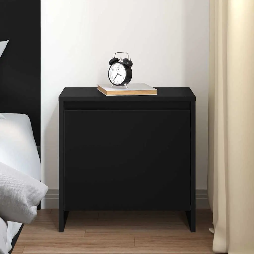 Bedside Cabinet Engineered Wood 45x34x44.5 cm Black