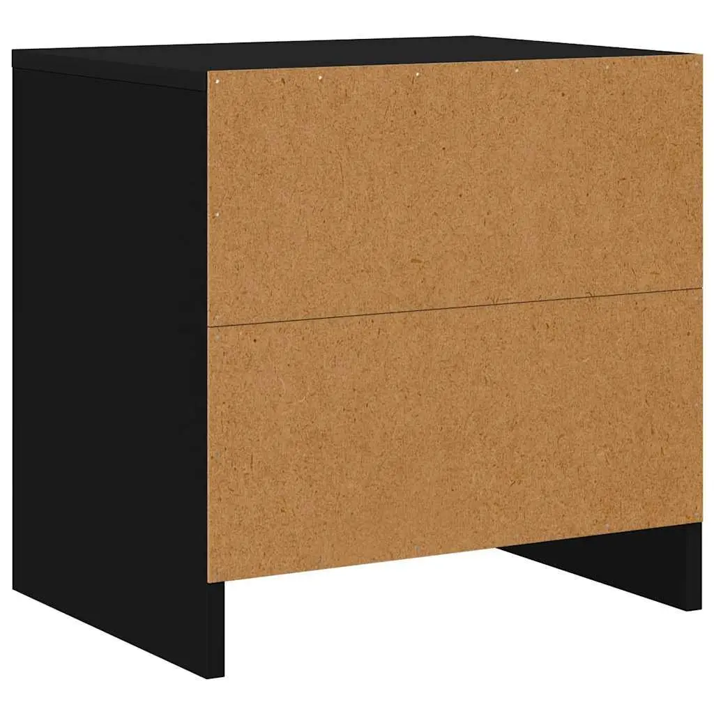 Bedside Cabinet Set Engineered Wood 45x34x44.5cm Black