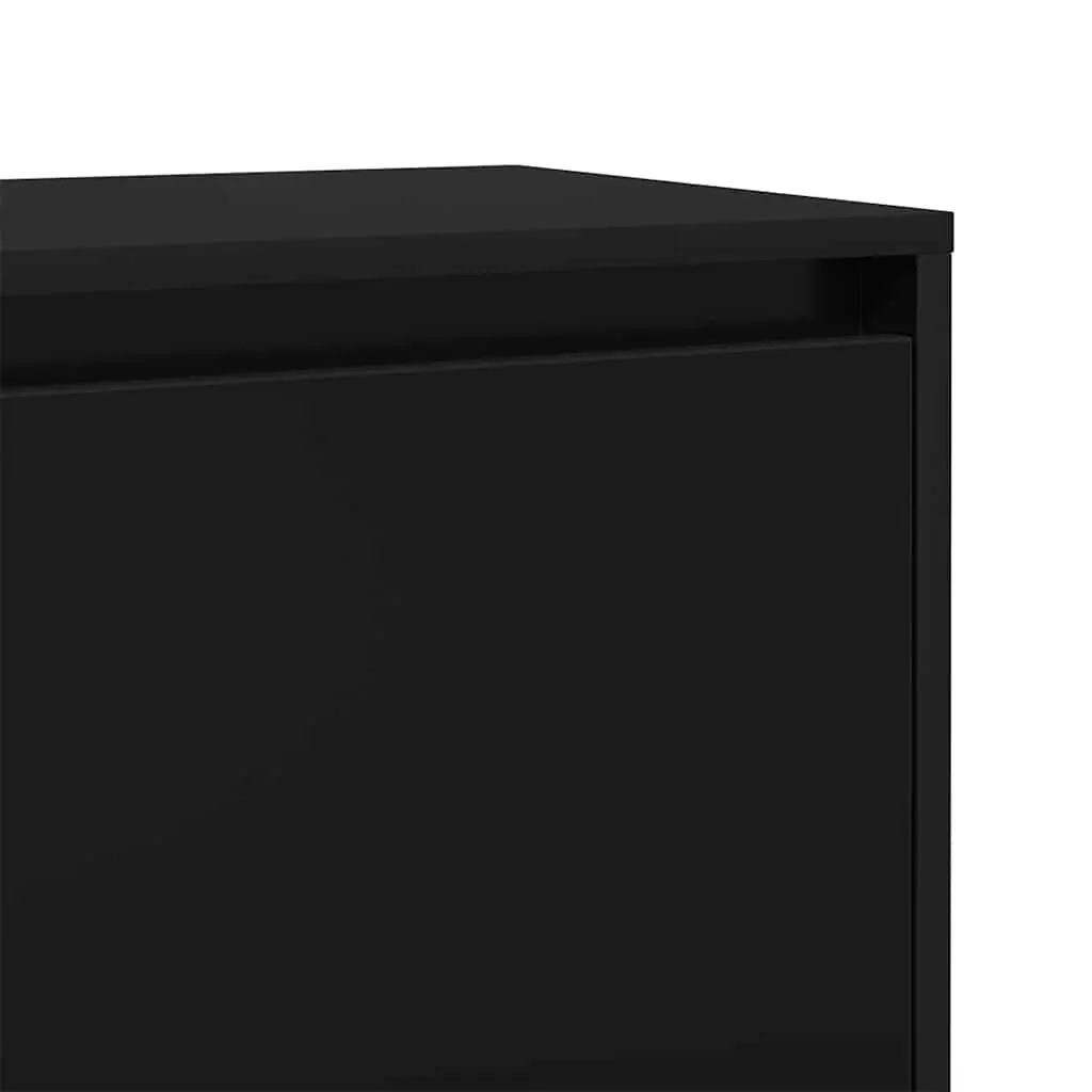 Bedside Cabinet Set Engineered Wood 45x34x44.5cm Black