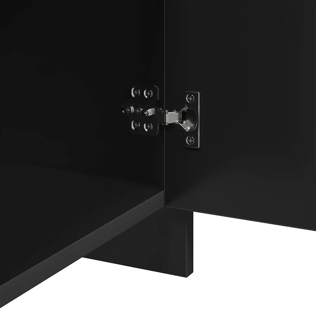 Bedside Cabinet Set Engineered Wood 45x34x44.5cm Black