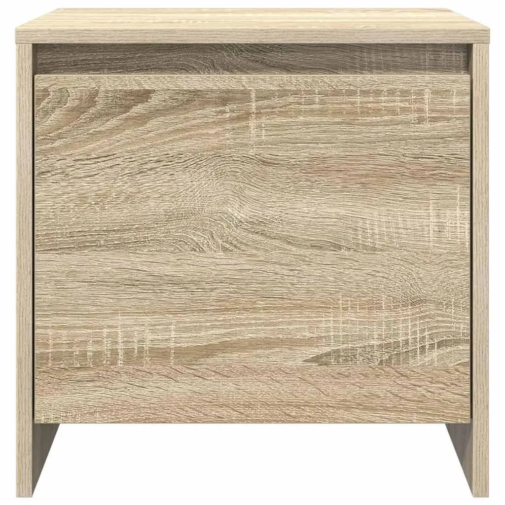 Bedside Cabinet Engineered Wood Storage Nightstand Table with Door Beige