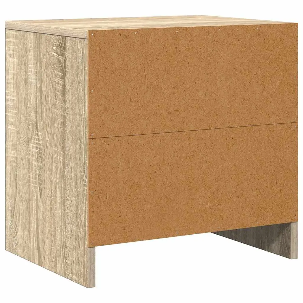 Bedside Cabinet Engineered Wood Storage Nightstand Table with Door Beige
