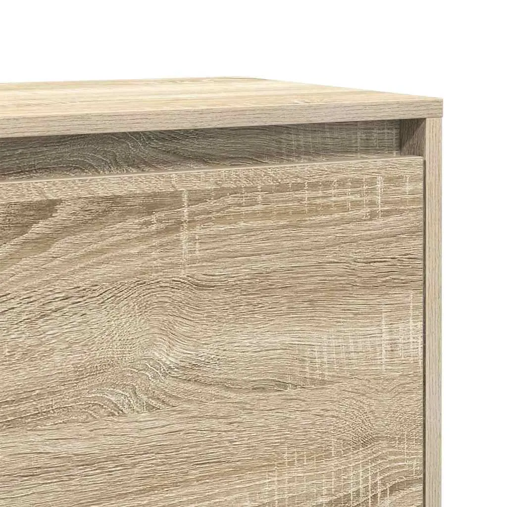 Bedside Cabinet Engineered Wood Storage Nightstand Table with Door Beige