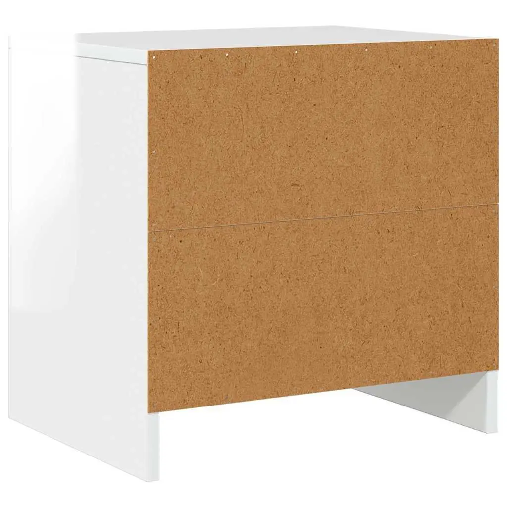 Bedside Cabinet Engineered Wood High Gloss White 45x34x44.5 cm 2 Piece