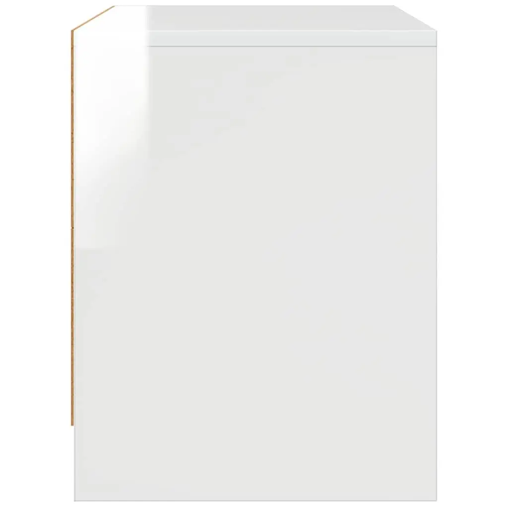 Bedside Cabinet Engineered Wood High Gloss White 45x34x44.5 cm 2 Piece