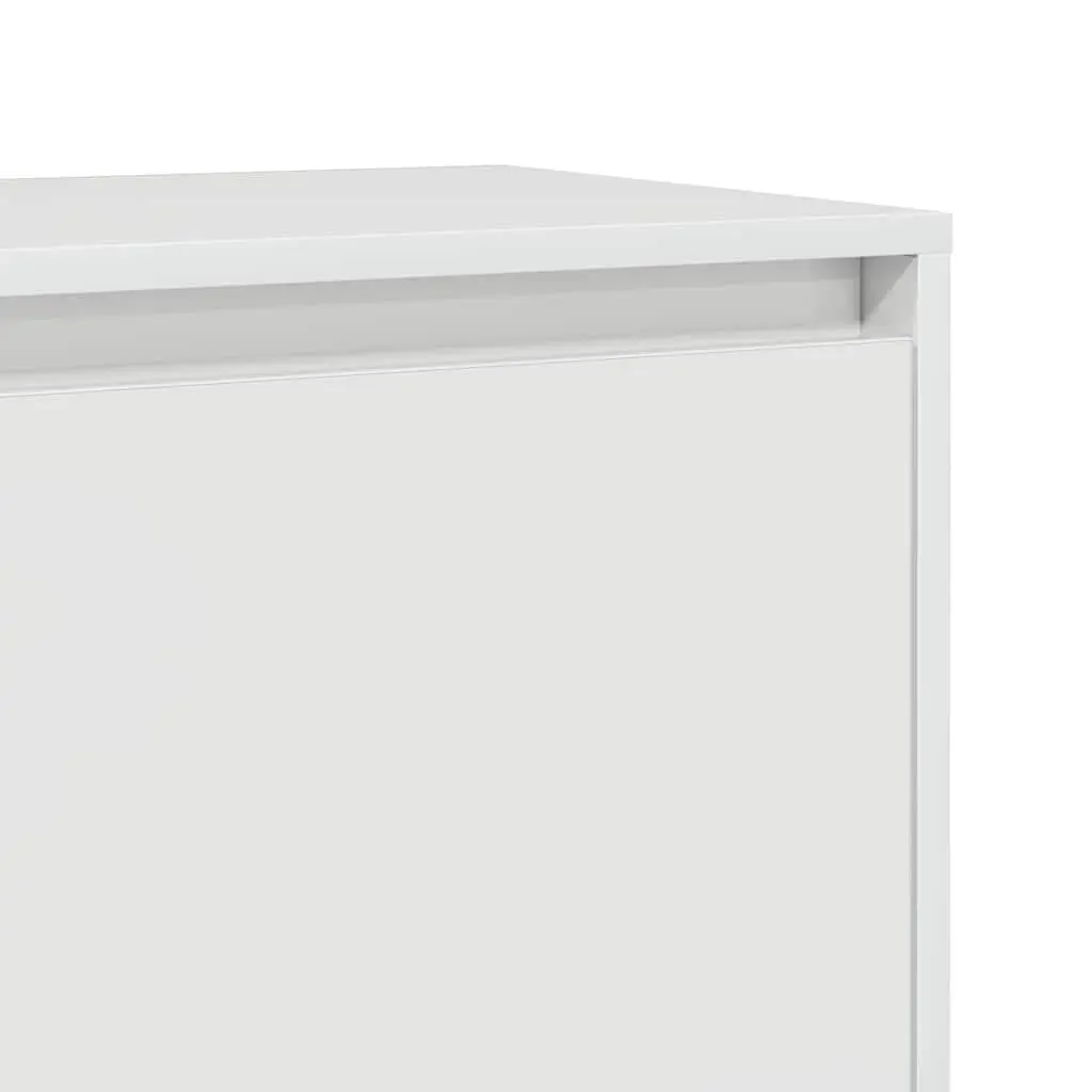 Bedside Cabinet Engineered Wood High Gloss White 45x34x44.5 cm 2 Piece