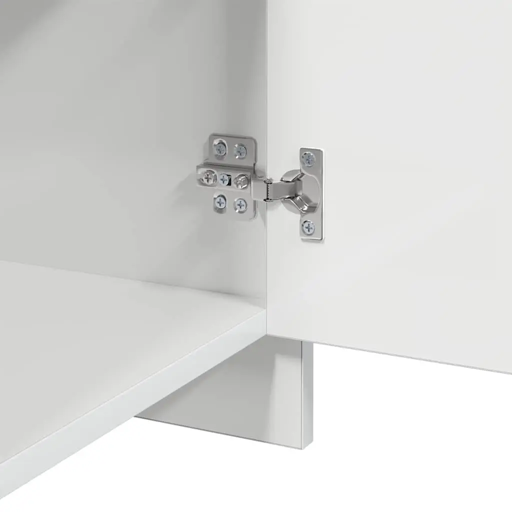 Bedside Cabinet Engineered Wood High Gloss White 45x34x44.5 cm 2 Piece
