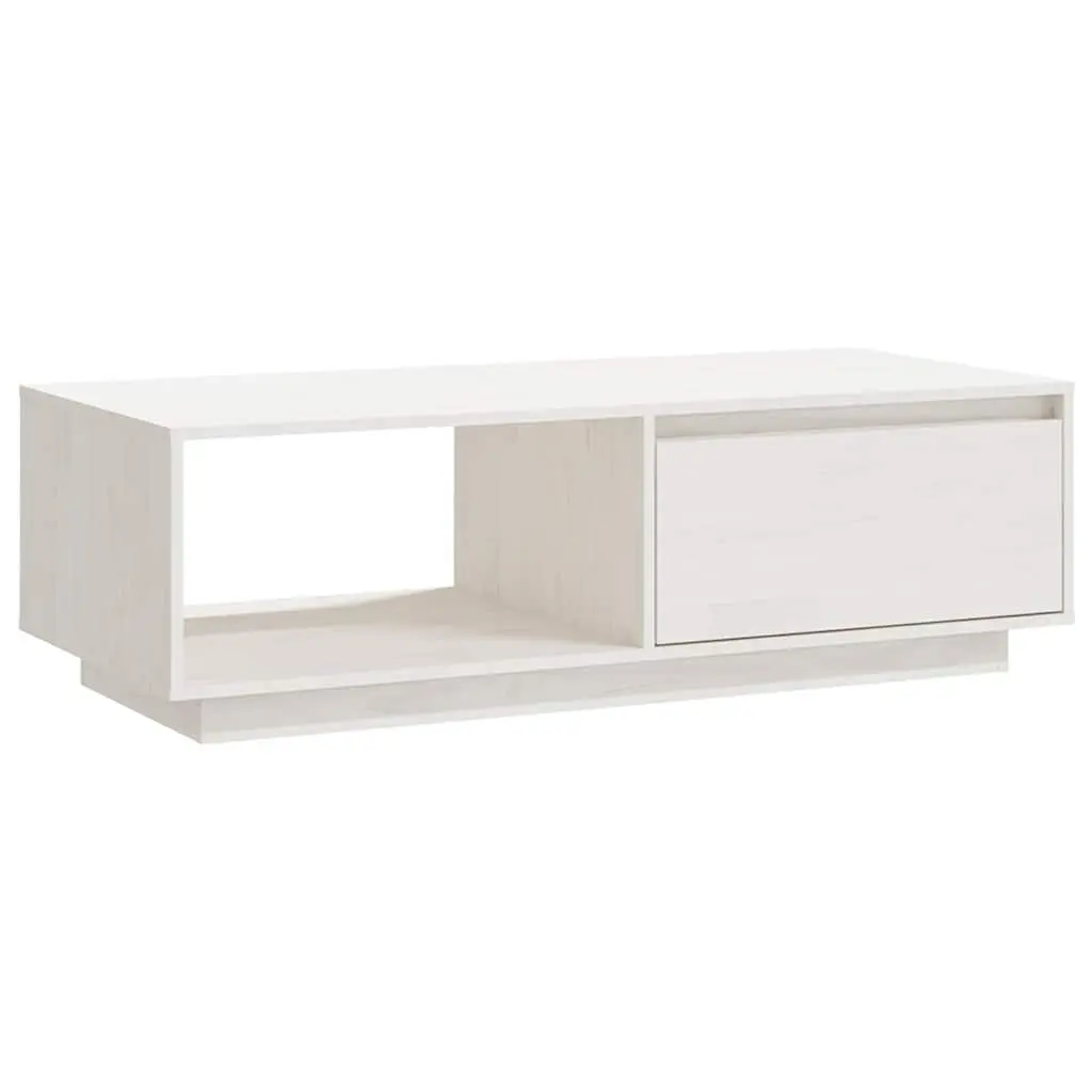 White Coffee Table Made of Solid Pinewood