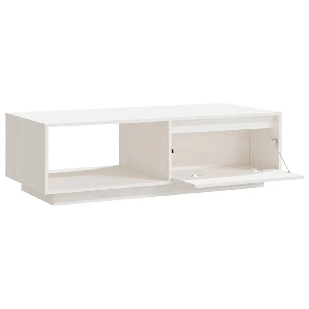 White Coffee Table Made of Solid Pinewood