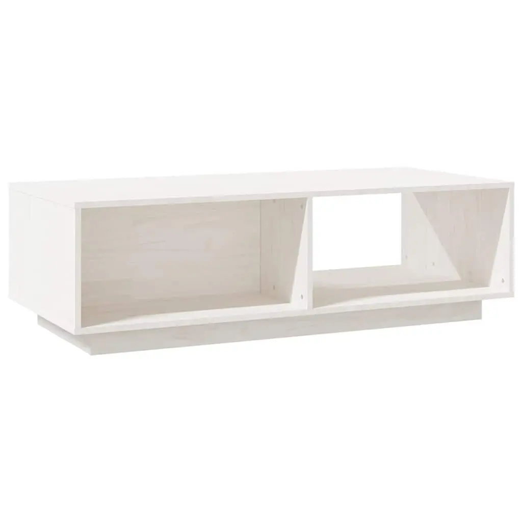 White Coffee Table Made of Solid Pinewood