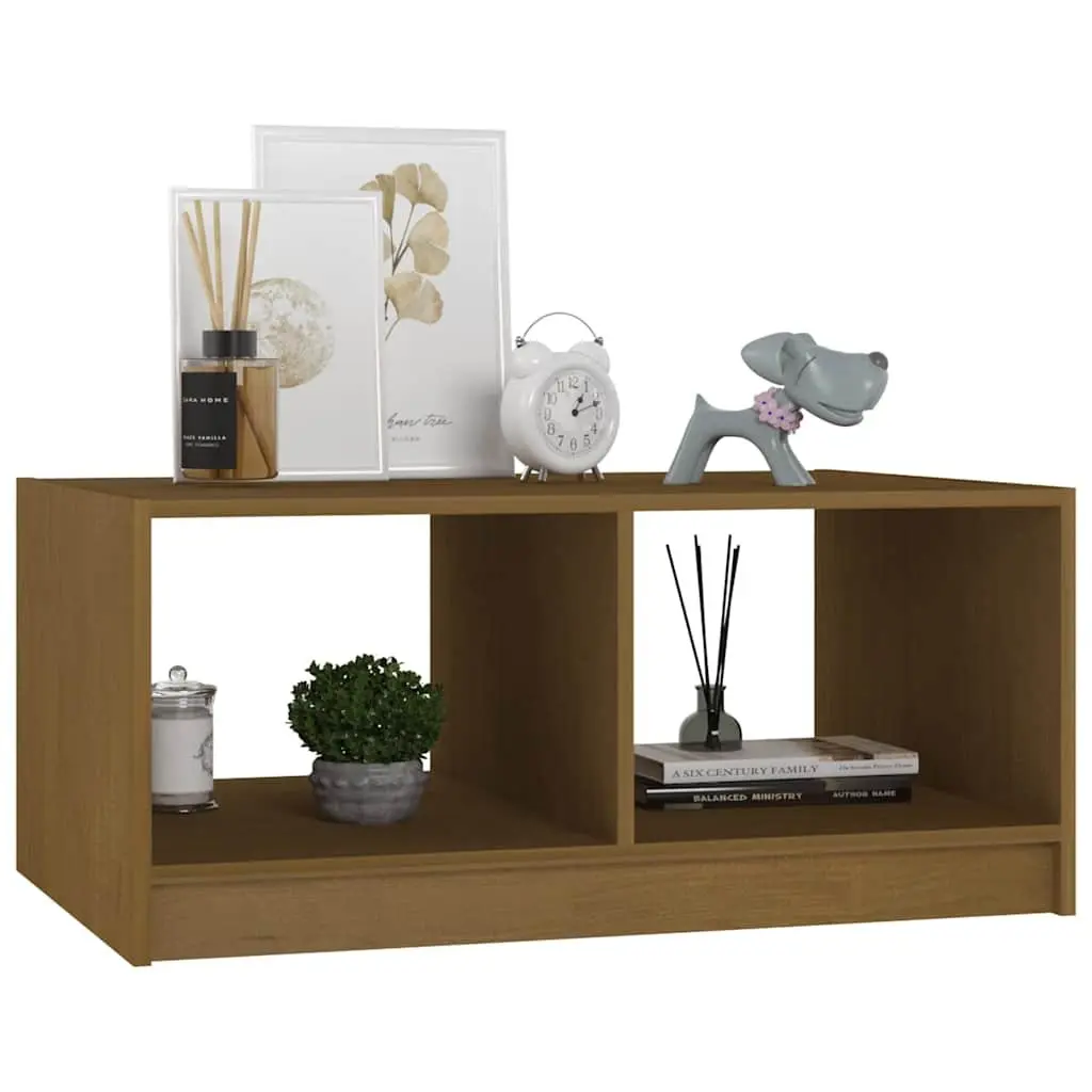 Brown Modern Solid Pinewood Coffee Table for Living Rooms