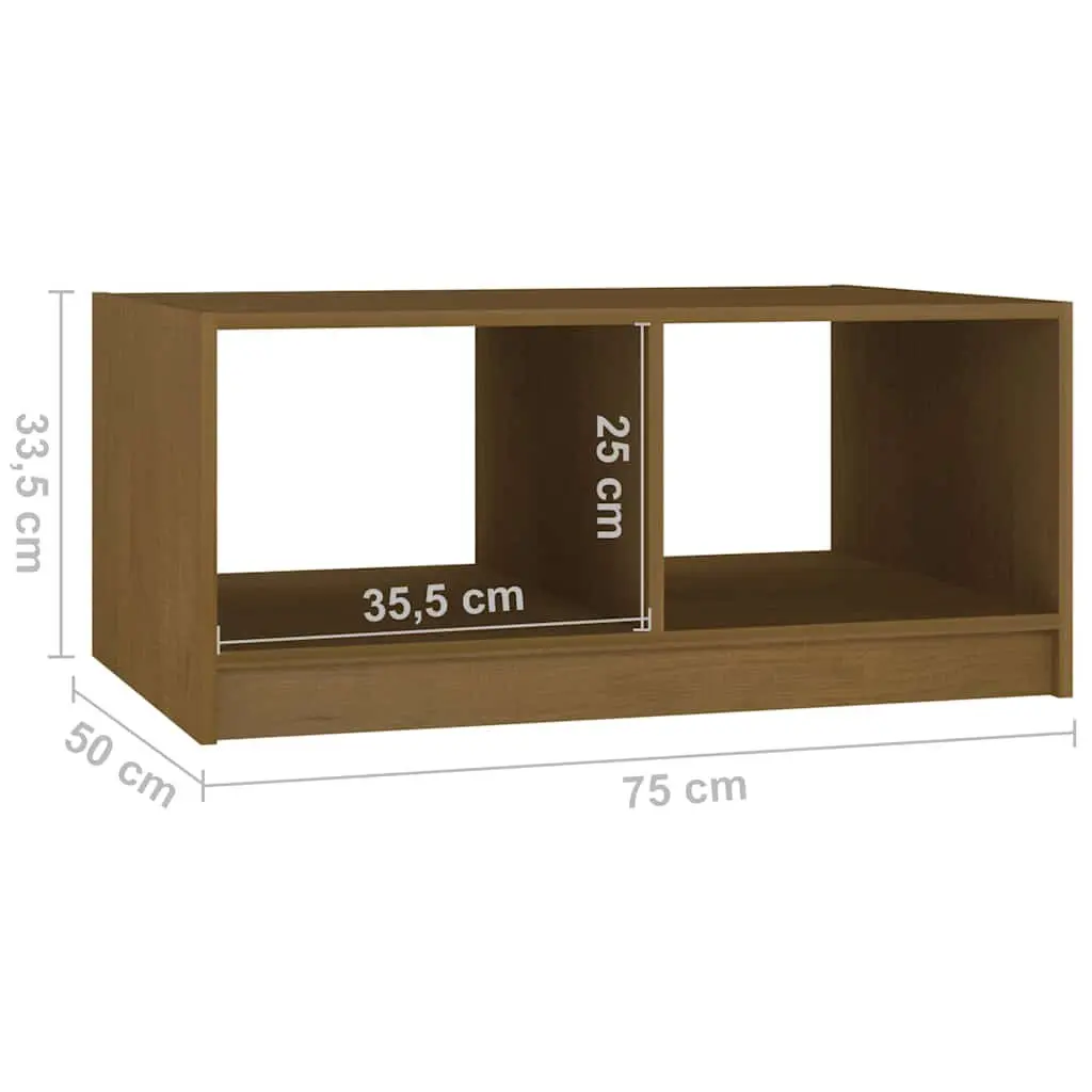 Brown Modern Solid Pinewood Coffee Table for Living Rooms